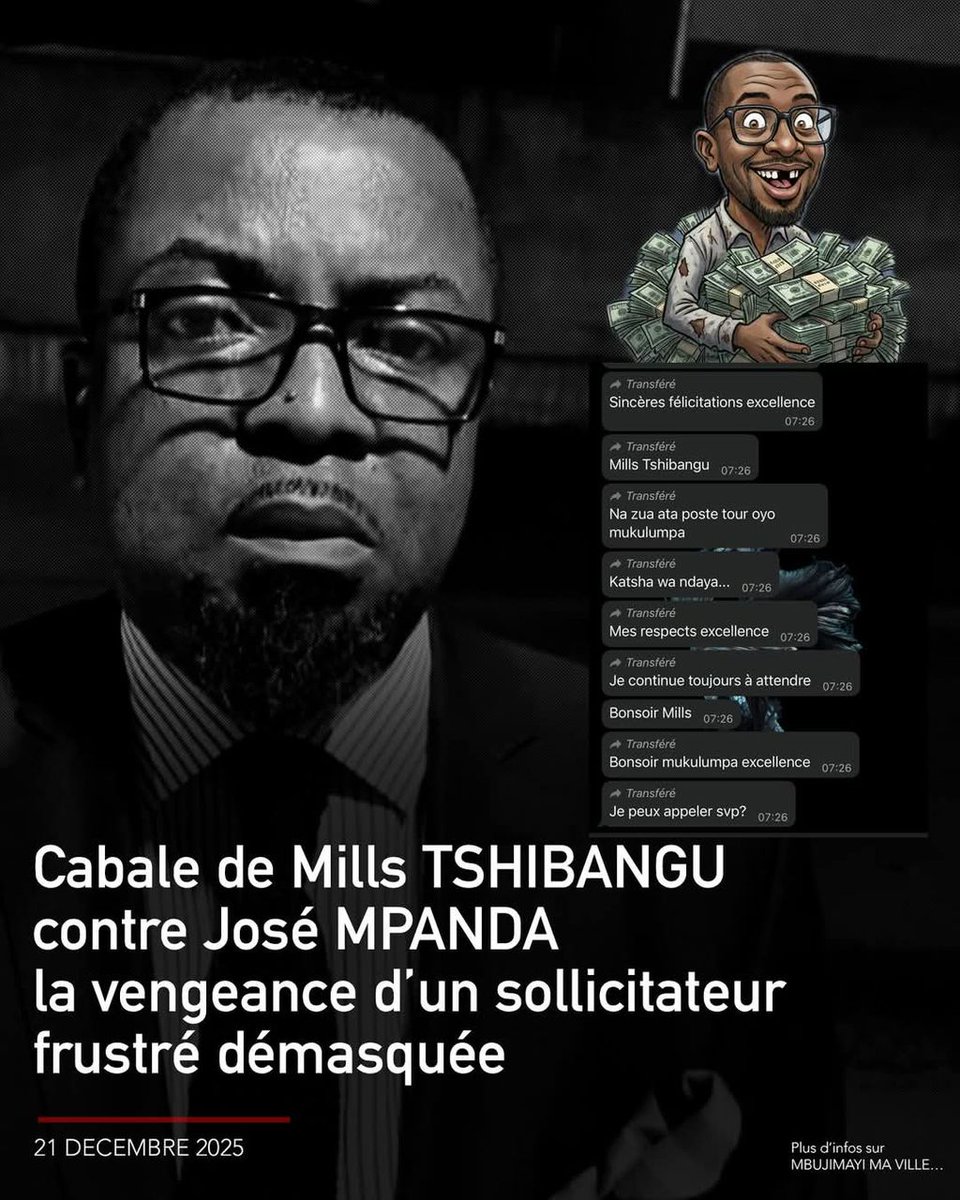MarcelKabueka's tweet photo. Les captures de messages parlent d’elles-mêmes

Quand ces démarches restent sans suite, le masque tombe.

Hier Kazadi, aujourd’hui Mpanda : la cible change, la cabale demeure.

Monsieur le frustré, il faut apprendre à être fort lorsqu'on te refuse une demande. https://t.co/OuhDBmPq4N