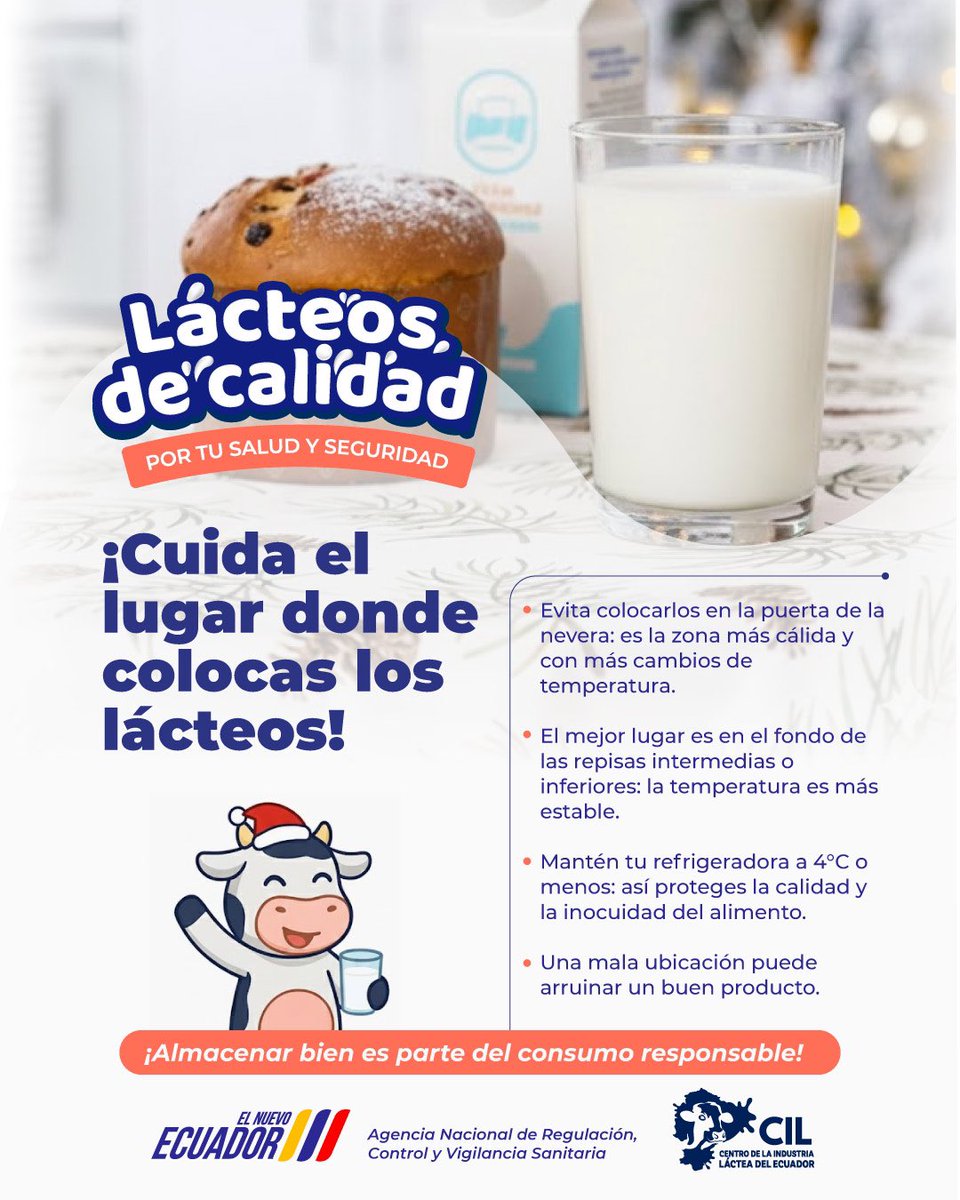 ¡Lácteos de calidad empiezan en casa! 🥛🧀

El lugar correcto en tu refrigerador hace la diferencia, el secreto está en cómo los almacenas. Evita cambios de temperatura, protege la inocuidad y disfruta lácteos seguros para ti y tu familia.

#ElNuevoEcuador 🇪🇨