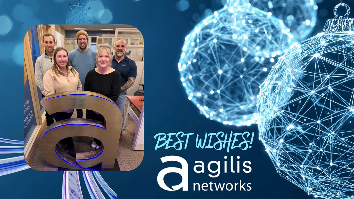 Season’s greetings from Agilis Networks!

Our team would like to wish everyone warmth, cheer, and happiness this holiday season.

Our Holiday Hours:
December 24–26: Closed
December 31 &amp; January 1: Closed
January 2 and beyond: Open during regular business hours
