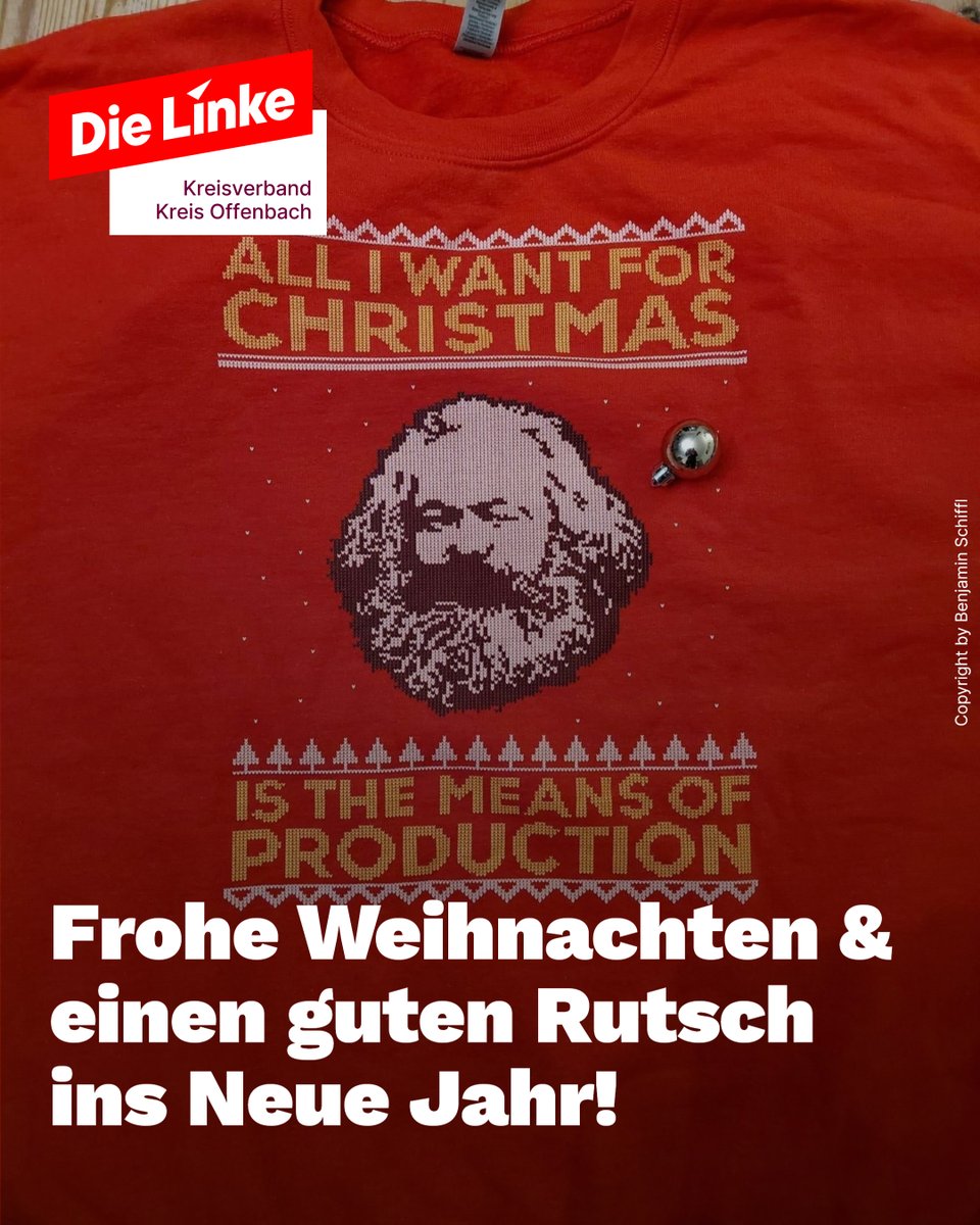 LINKE_KV_OF's tweet photo. 2025 war ein erfolgreiches Jahr für uns: Unsere Ortsverbände sind wieder fast überall im Kreis aktiv. Wir haben eine 40-köpfige Liste für den Kreistag, und stellen Listen in 5 Gemeinden. Gemeinsam drehen wir den Kreis Offenbach nach links! #sozialismus #taxtherich #Weihnachten https://t.co/CtFDZEeK71