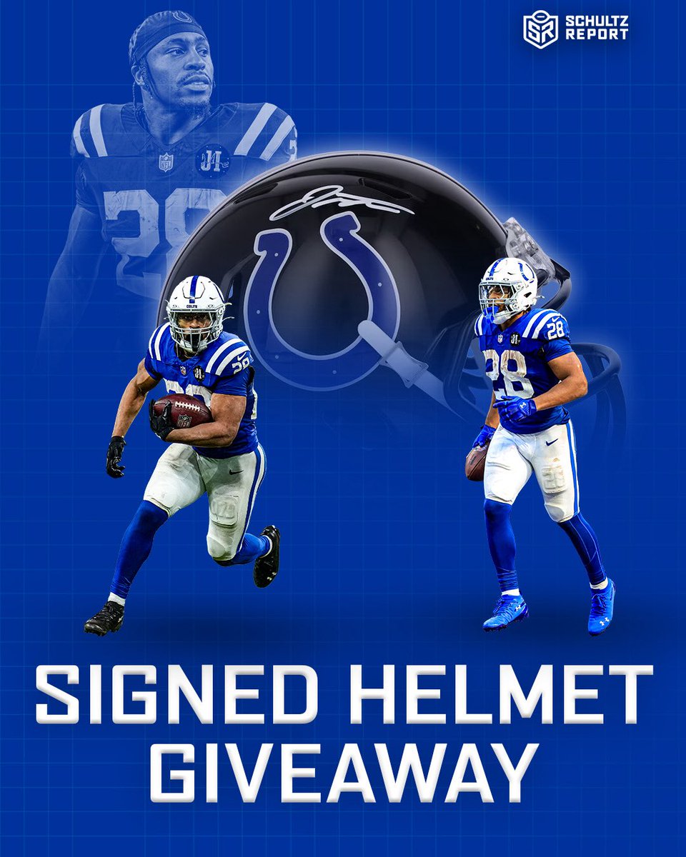 🔥 Signed Helmet Giveaway! 🔥

I'm giving away a signed Jonathan Taylor helmet. 

Rules:
1. Follow <a href="/Schultz_Report/">Jordan Schultz</a> 
2. Like this post 
3. Reply with how many rushing yards Taylor has on MNF.