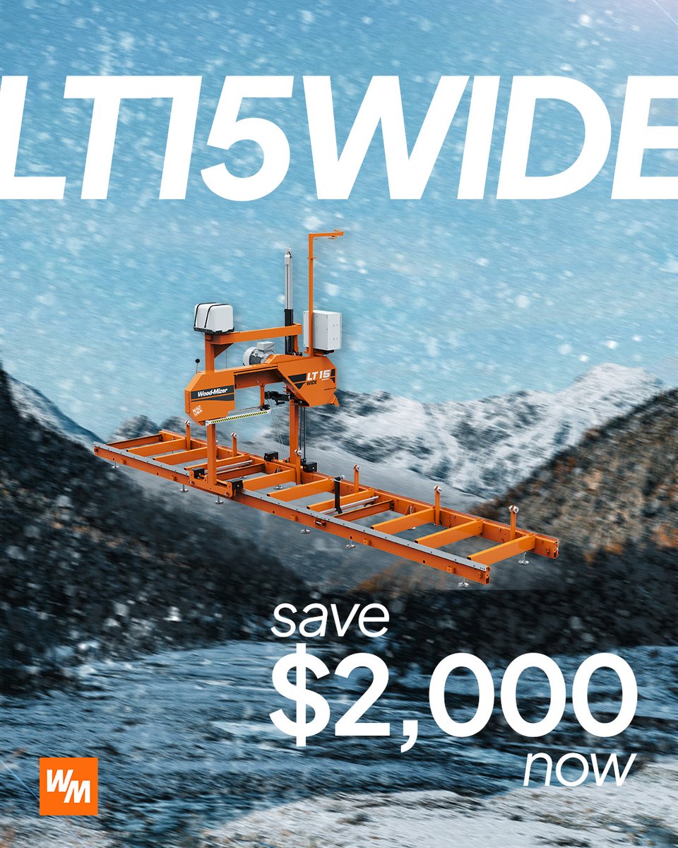 woodmizer_usa's tweet image. 'Tis the Season of Savings, and though the weather is cold, the deals are hot 🔥 

Start sawing your own lumber and join the wood life with BIG savings on the LT15WIDE sawmill--but hurry, it only lasts through December 31st!

#woodmizer #thewoodlife #sawmill