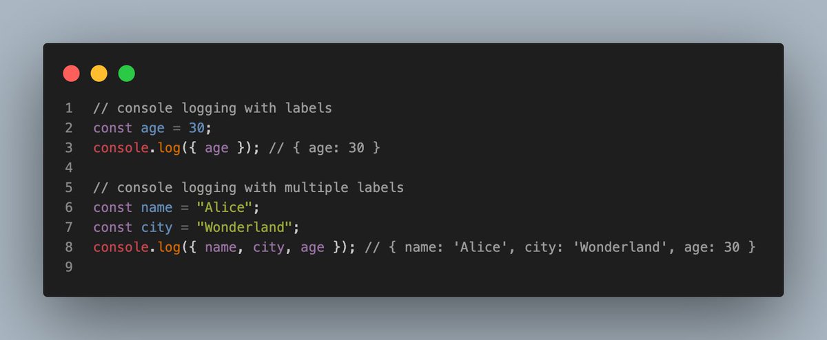 higheartspicy's tweet image. Programming tips;
JavaScript tips:
Console Logging with labels… 

#programming 
#webprogramming 
#javascript 
#javascriptfundamentals