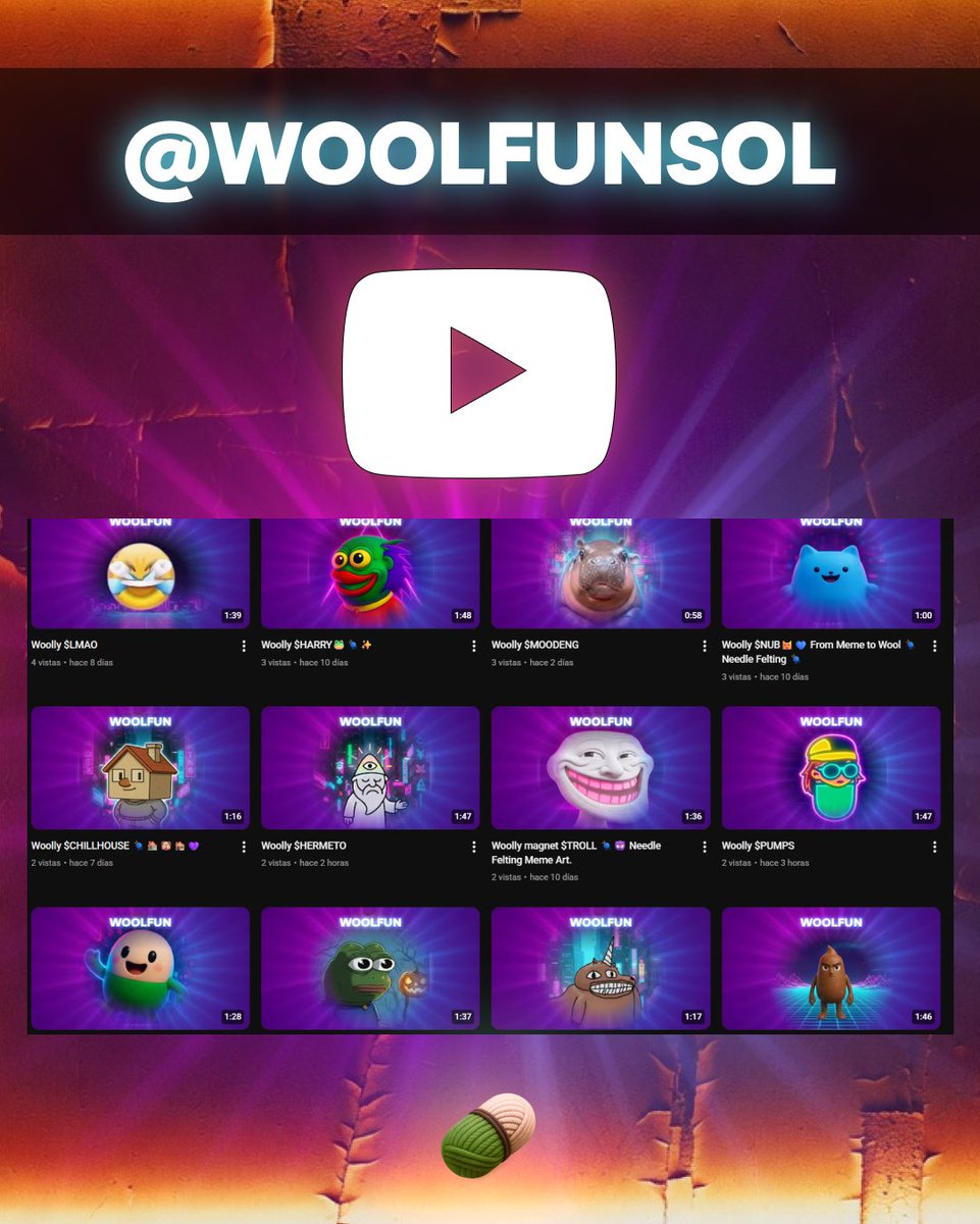 🎞️ Needle Felting Meme Marathon 🧶
Wool, needles, and memes being born live.
Now also on YouTube 🎥❤️‍🔥
Timelapses and Woollys, one by one.
Shorts coming very soon.💫
👉 youtube.com/@woolfunsol?si…