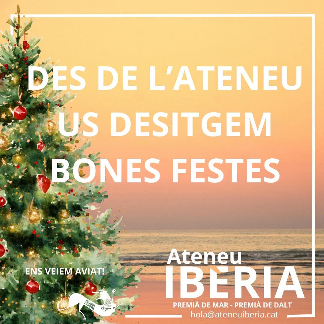 Ha estat un any ple d'actes, de conèixer gent i de descobrir la gran riquesa cultural, en tots els sentits, que tenim en #Premià 
Agraïm a aquelles que heu assistit a qualsevol de les activitats que hem organitzat des de l'Ateneu.

Ens veiem el 2026. Bones Festes i Bon Any Nou.