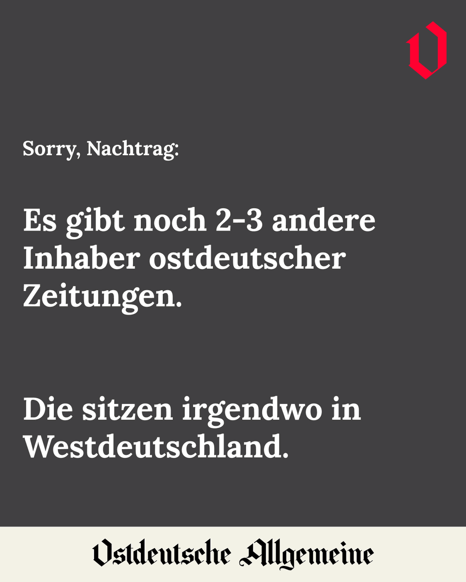 Fünf Fragen. Ein strukturelles Problem.
Bevor wir über Vertrauen, Wahlergebnisse oder Spaltung reden,
sollten wir über Besitz, Perspektive und Nähe sprechen.
Die Ostdeutsche Allgemeine Zeitung startet im Februar.
