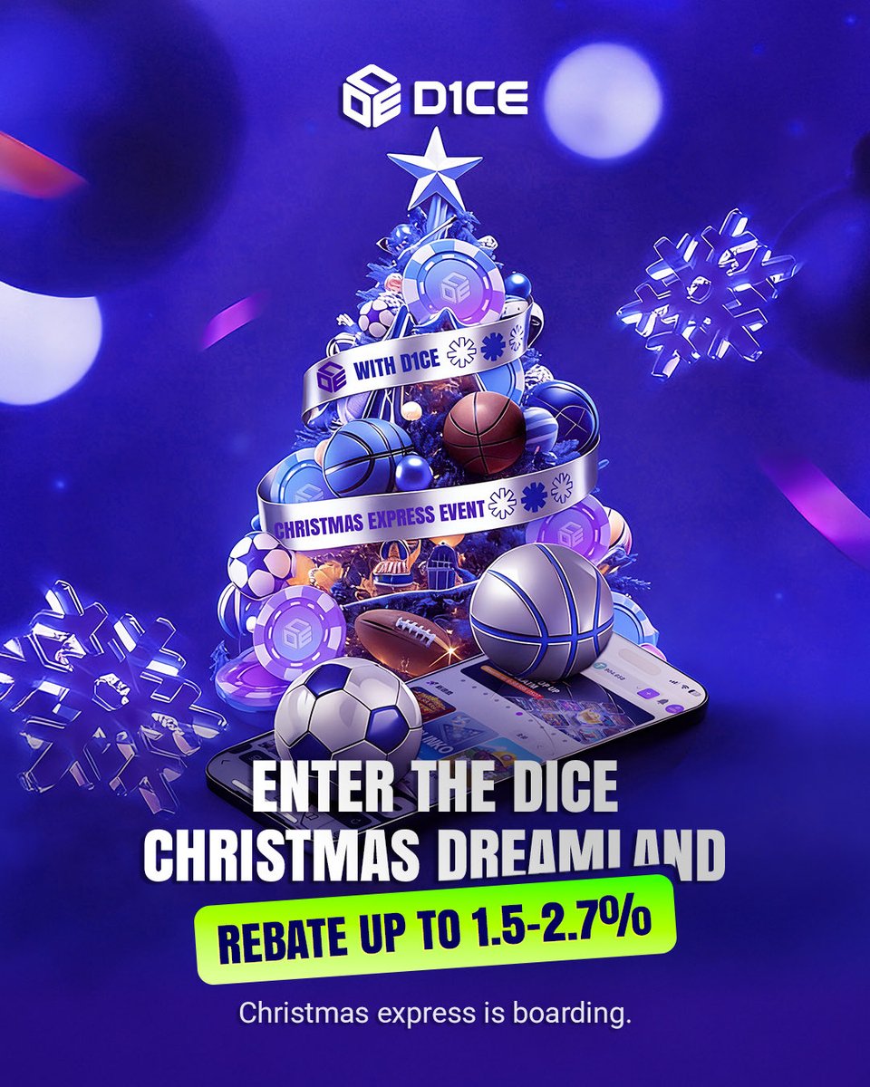 D1CEcom's tweet image. Enter the D1CE Christmas dream 🎲
All aboard the Christmas Express—rolling into the holidays 🎄🚆

#D1CEChristmas #ChristmasExpress #HolidaySeason #FestiveFeels #ChristmasVibes #XmasTime #SeasonOfJoy