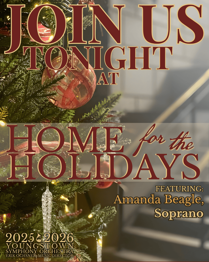 Join us at Stambaugh Auditorium TONIGHT for an evening of music and Holiday cheer with the YSO's season opener Home for the Holidays!

Concert starts at 7:30pm
🎟️Tickets available at heyor.ca/qHlRvo
