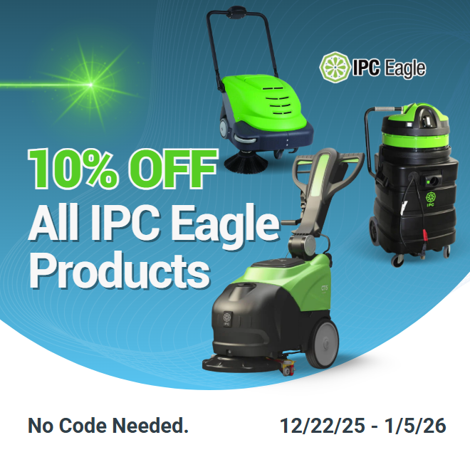 💚 𝟏𝟎% 𝐎𝐅𝐅 𝐀𝐥𝐥 𝐈𝐏𝐂 𝐄𝐚𝐠𝐥𝐞 𝐏𝐫𝐨𝐝𝐮𝐜𝐭𝐬

Upgrade your clean with automatic savings on trusted IPC Eagle equipment &amp; accessories—no code required.

📅 𝟏𝟐/𝟐𝟐/𝟐𝟓 – 𝟏/𝟓/𝟐𝟔

Shop IPC Eagle: bit.ly/3MO0HgY