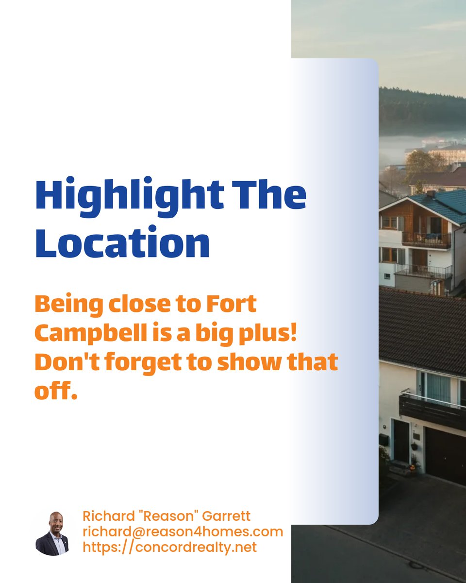 Reason1041's tweet image. Want to catch an investor's eye in Clarksville? 🏡 Homes in high-demand areas sell fast! Keep it well-maintained, highlight proximity to Fort Campbell, &amp;amp; emphasize rental potential. Ready to sell &amp;amp; need more tips? Let's chat! #ClarksvilleRealEstate