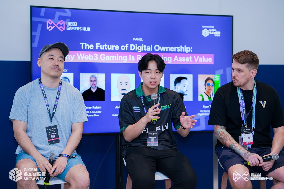 Our VP of Business Development,
<a href="/SirLeoThe1st/">Leo</a> , joined an incredible panel featuring <a href="/ryantjhin_/">Ryan | Crypto Fantasy League</a> , <a href="/or997/">Omar Rahim</a>, and <a href="/simonvieira/">Simon Vieira</a> on the future of digital ownership and why Web3 gaming is redefining asset value last week in Abu Dhabi!