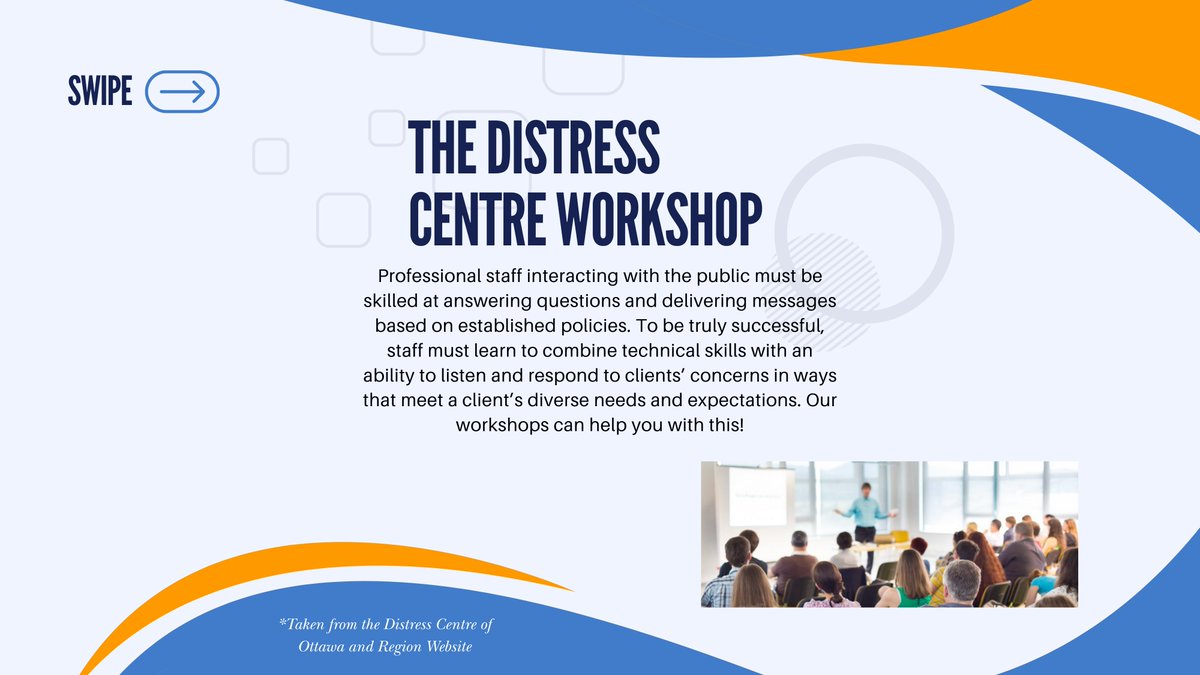 We have another new series related to our amazing member centres, specifically focusing on the programs they have. 💜
First, we are starting with Distress Centre Ottawa and Region:
➕ASIST: Applied Suicide Intervention Skills Training
⚠️safeTALK
📓The Distress Centre Workshop