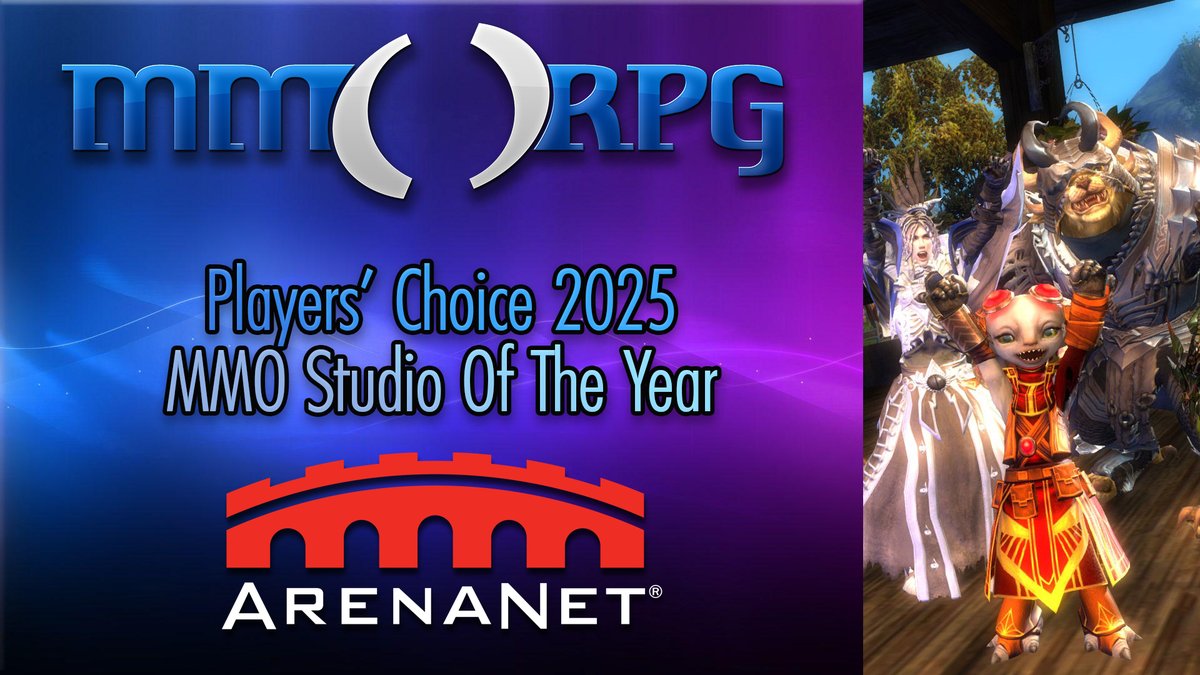 GuildWars2's tweet image. 🎉 Where’s the best community category? That’s you all! We’re incredibly honored to receive four MMORPG Players’ Choice awards! Tyria is what it is because of you, and we are endlessly grateful to adventure alongside the heroes who make this world thrive.