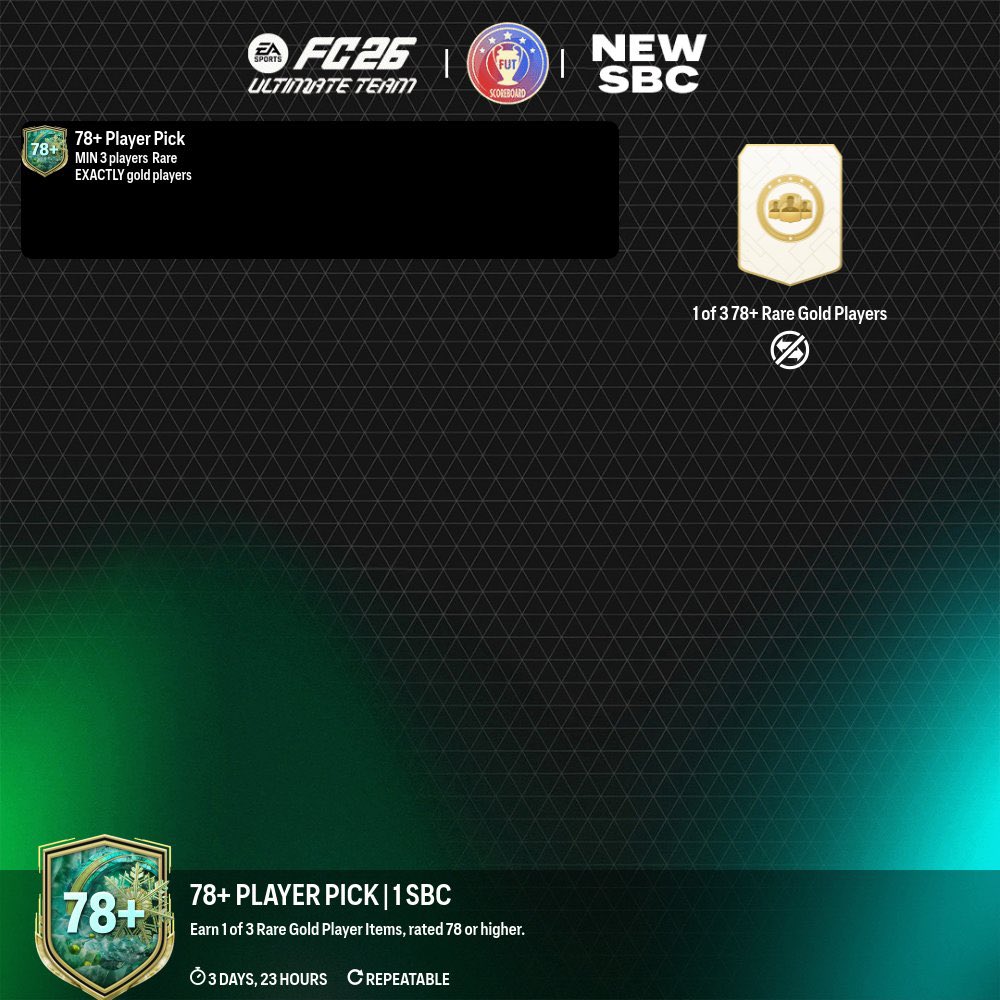 _splfut's tweet image. 🚨محتوى اليوم🚨

- لويس هال توفر في التحديات 🧩 

- غيريرو توفر في التحديات 🧩 

- توفرت ترقية اختيار لاعب +78 🧩 

- توفرت بطولة القونتليت وضمن جوائزها ليورنتي 🎯 

#EAFC26