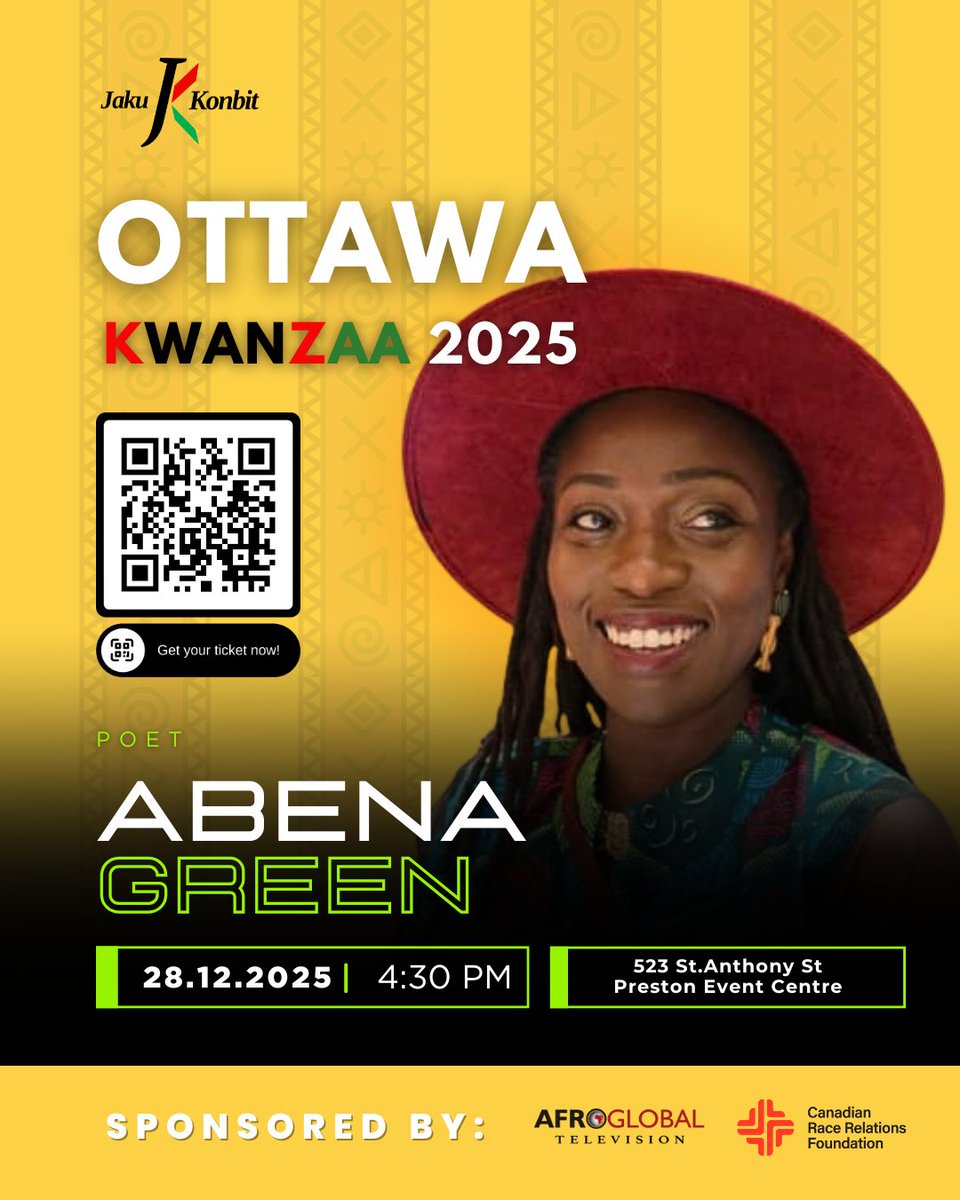 We are beyond excited to welcome the one and only Abena Green! A poet filled with wisdom, inspiration, and powerful storytelling. We cant wait for you to experience a day full of vibrant vibes and unforgettable moments.

#kwanzaa2025 #jakukonbit #celebrateculture