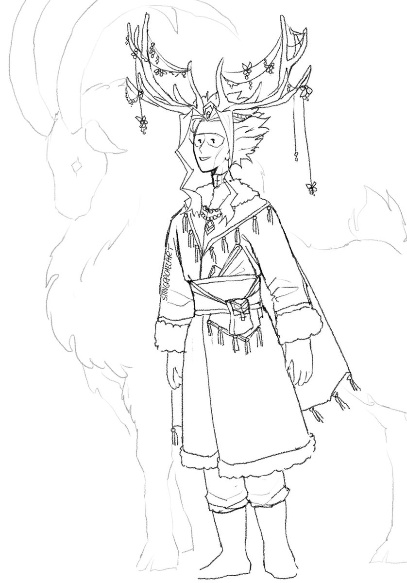 WIP of my winter popularity poll All Might. He’s the village chief! A very mighty warrior with a very soft heart