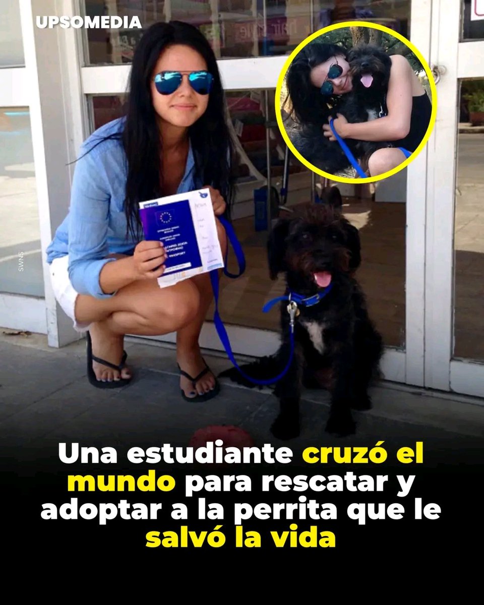 Durante unas vacaciones en Grecia, la estudiante británica Georgia Bradley  fue salvada de un intento de agresión gracias a una perrita callejera que  logró ahuyentar a sus atacantes. Georgia la llamó Pepper, image size:960x1200