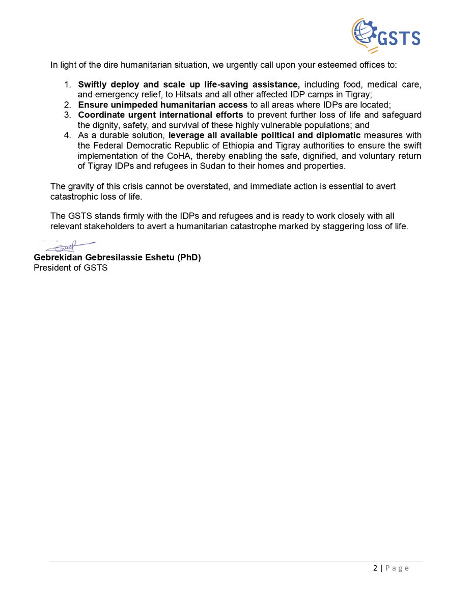 Global Society of Tigray Scholars & Professionals tweet media