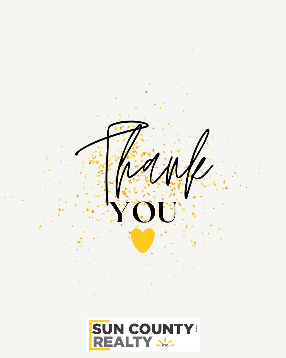 SunCountyRealty's tweet image. Thank you to every client who trusted us, supported us, referred us, and allowed us to be part of such meaningful moments. Your trust means everything to us, and we’re so grateful to be part of this amazing community. 🏡✨

☀️Sun County Realty Inc. Brokerage