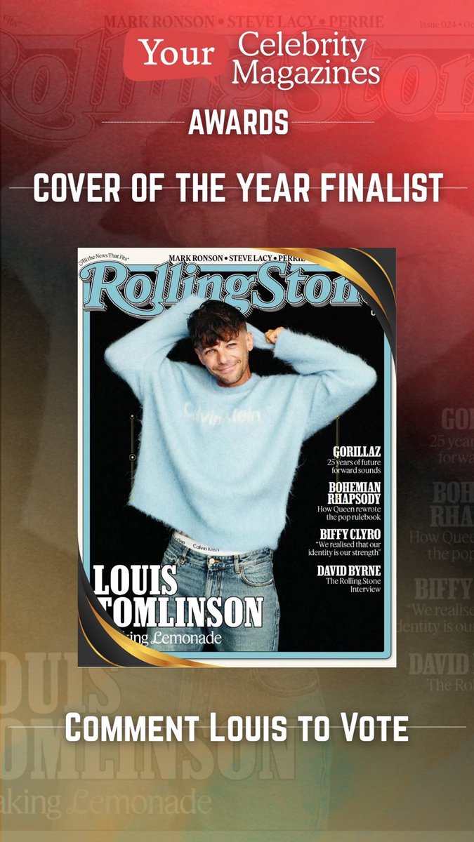 SmileAndCuppa7's tweet photo. @YourCelebMags Louis, Louis, Louis...

Oi, Oi, Oi!

🩵

Louis Tomlinson 

#YCMAwards #CoverOfTheYear https://t.co/3QO3nKLz7t