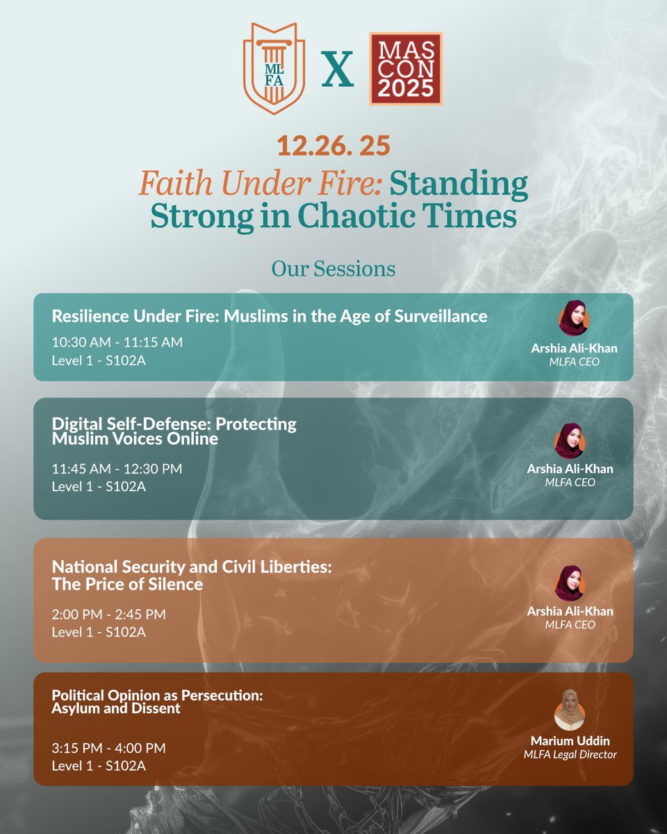 MLFA's tweet image. Hear from our CEO and Legal Director this week at MASCON! ​

Spend time with our team, ask your questions, and gain insights from our experts.