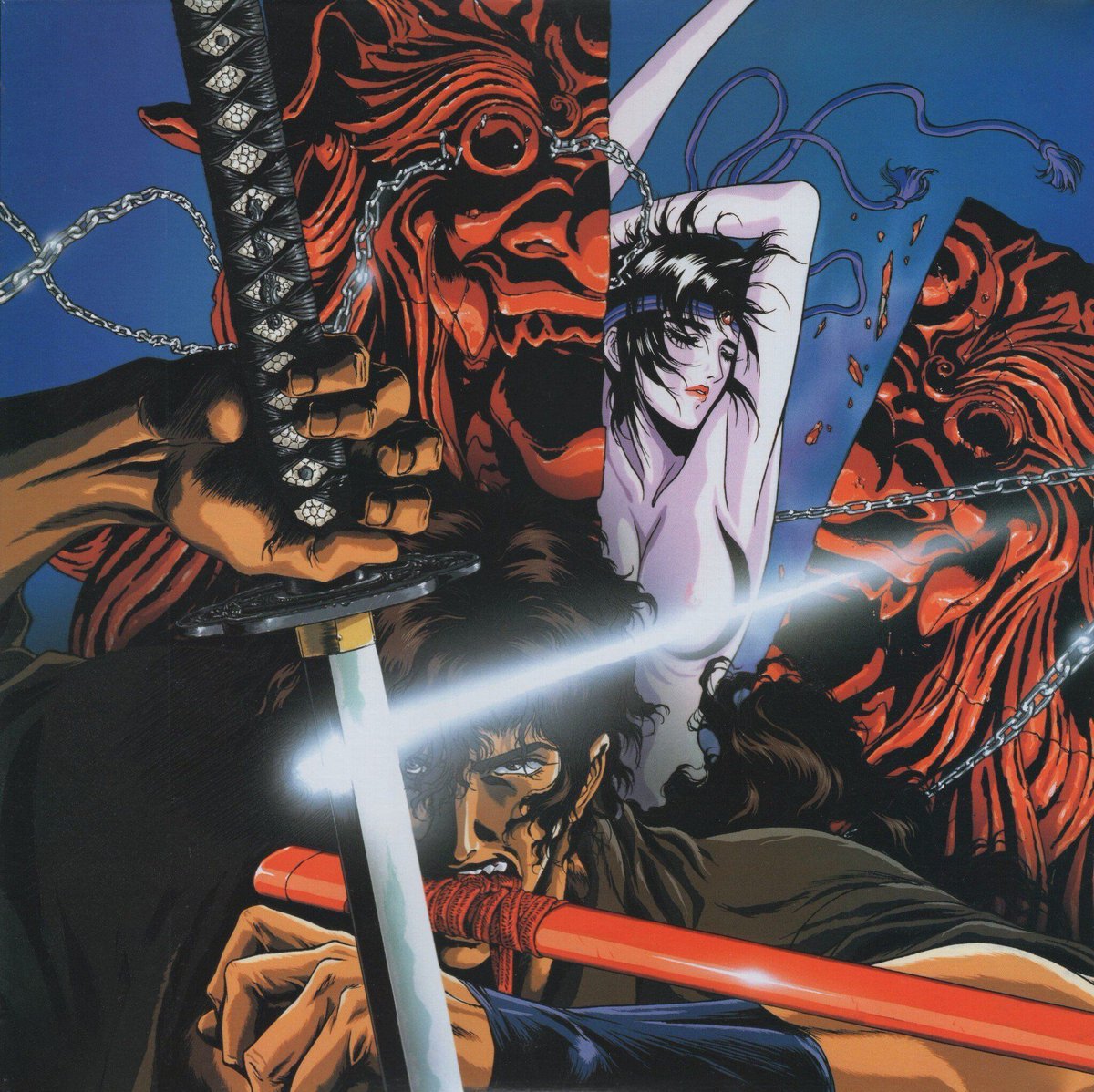 The Japanese cover art for Ninja Scroll 1993