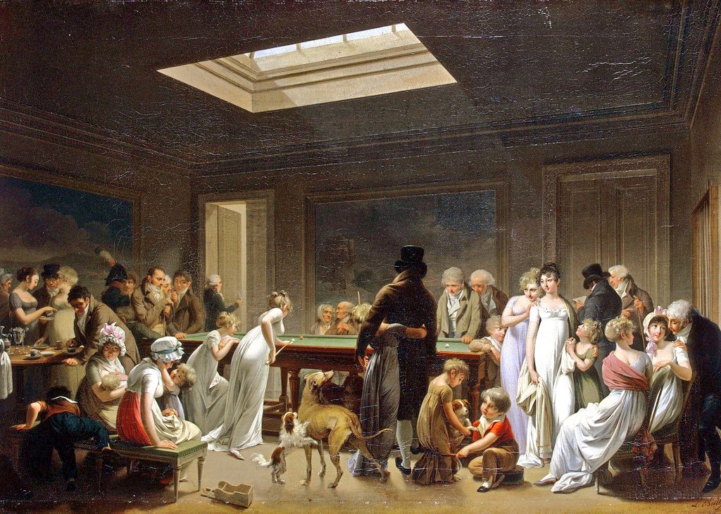 X_ArtGallery's tweet image. Louis-Léopold Boilly - Game of Billiards, 1807