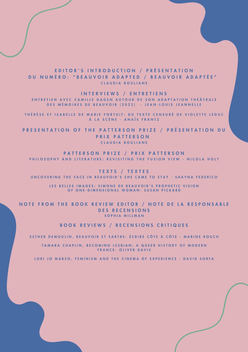 Revue - Simone de Beauvoir Studies - Journal tweet media