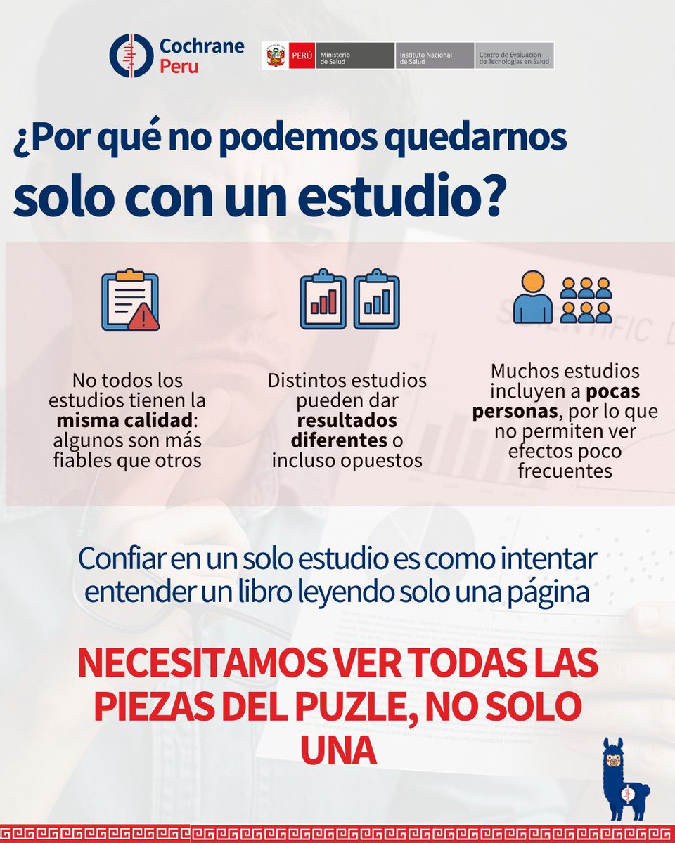 CochranePeru's tweet image. ¿Por qué los estudios mal hechos pueden llevar a conclusiones equivocadas? 🧪📉

Un diseño deficiente puede exagerar beneficios o daños.
Cuando los errores se repiten en una misma dirección, aparece el sesgo, reduciendo la certeza de la evidencia.

#CochranePerú  #Sesgo #GRADE