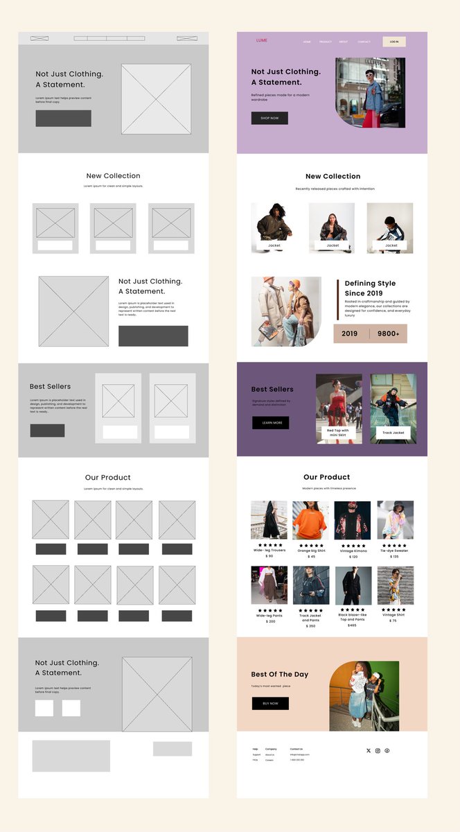 colormeloud's tweet photo. I explored the transformation of a fashion e-commerce website from wireframe to a polished, high-fashion interface.
#uiuxdesign #productdesign #designthinking #webpage #website #startup #uiux https://t.co/c42Lrq5U2J
