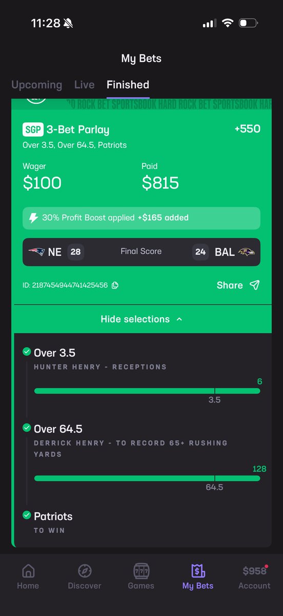 2muchmike1's tweet photo. Last night 🤷🏻‍♂️✅ 
3 very simple things #Hardrockbet https://t.co/OaLNWmrOWM