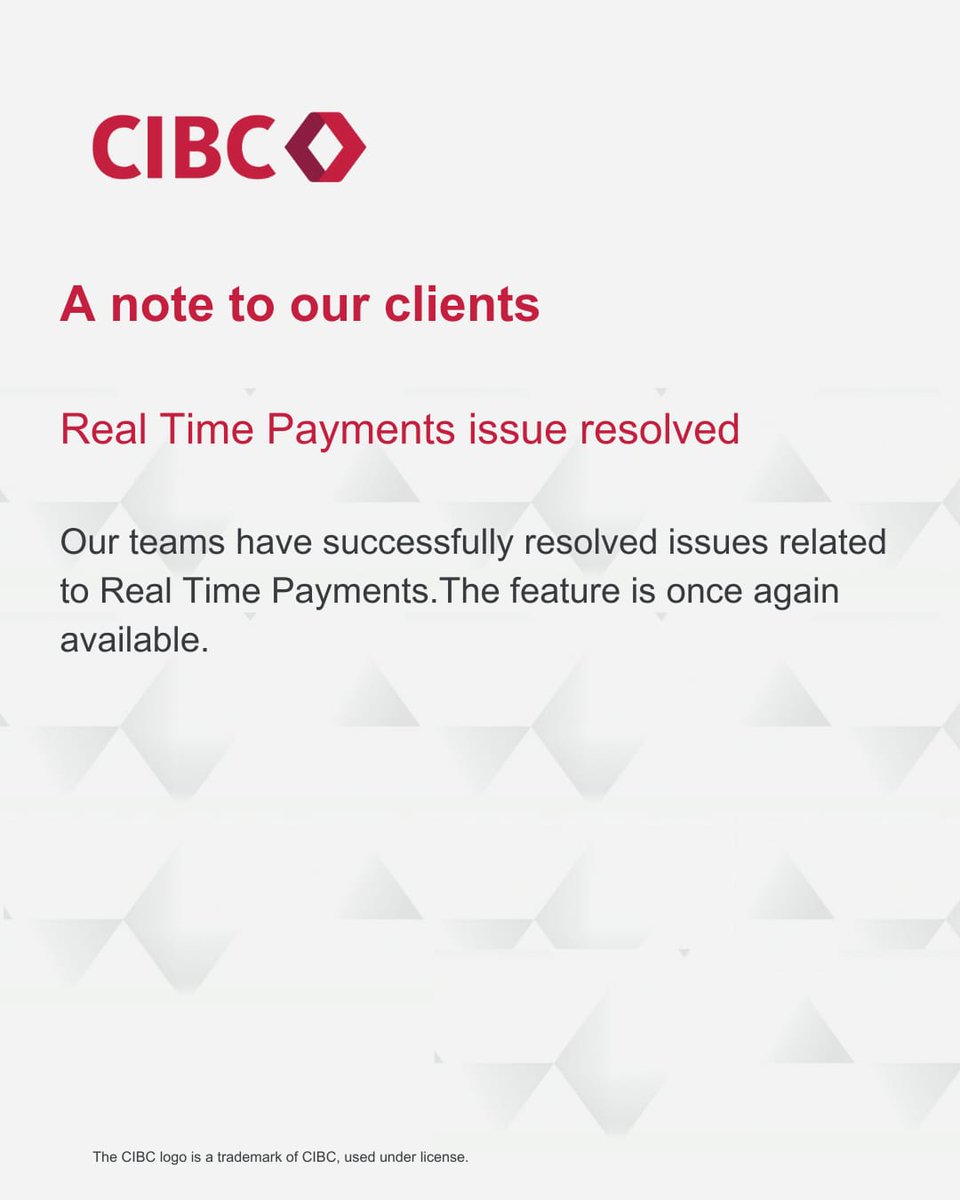 Our teams have successfully resolved issues related to Real Time Payments.The feature is once again available.