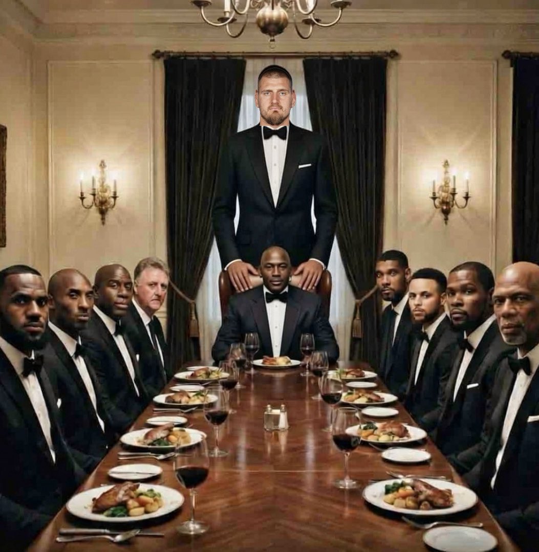 NugsGetBuckets's tweet image. Who has to get up for Jokic at this table?