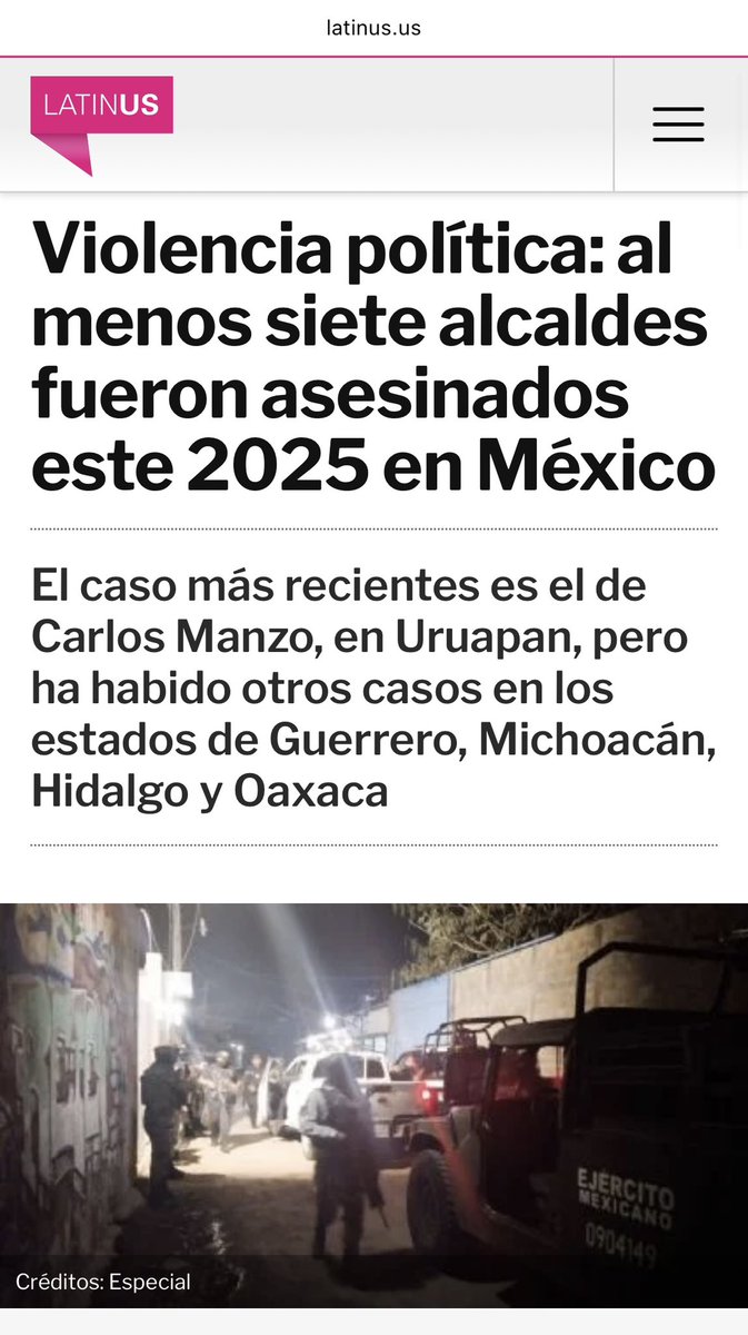 Esto debería ser un escándalo y encender las alertas. Siete alcaldes asesinatos en México este año… 7. Michoacán acumula más casos, entre ellos Carlos Manzo, alcalde de Uruapan. En la lista también aparecen Guerrero, Oaxaca e Hidalgo. Pero de esto no hablan en la “mañanera”.