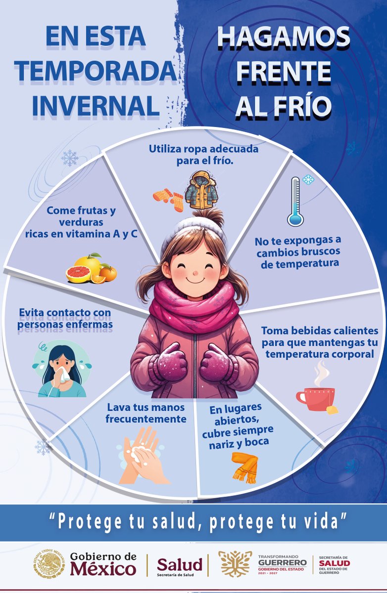 SSaludGro's tweet image. Este invierno ❄️, cuida de ti y de quienes amas ❤️. Abrígate bien 🧣🧤, aliméntate saludablemente 🍊🥦 y sigue las recomendaciones para mantenerte sano 💙. ¡Proteger tu salud es proteger tu vida!