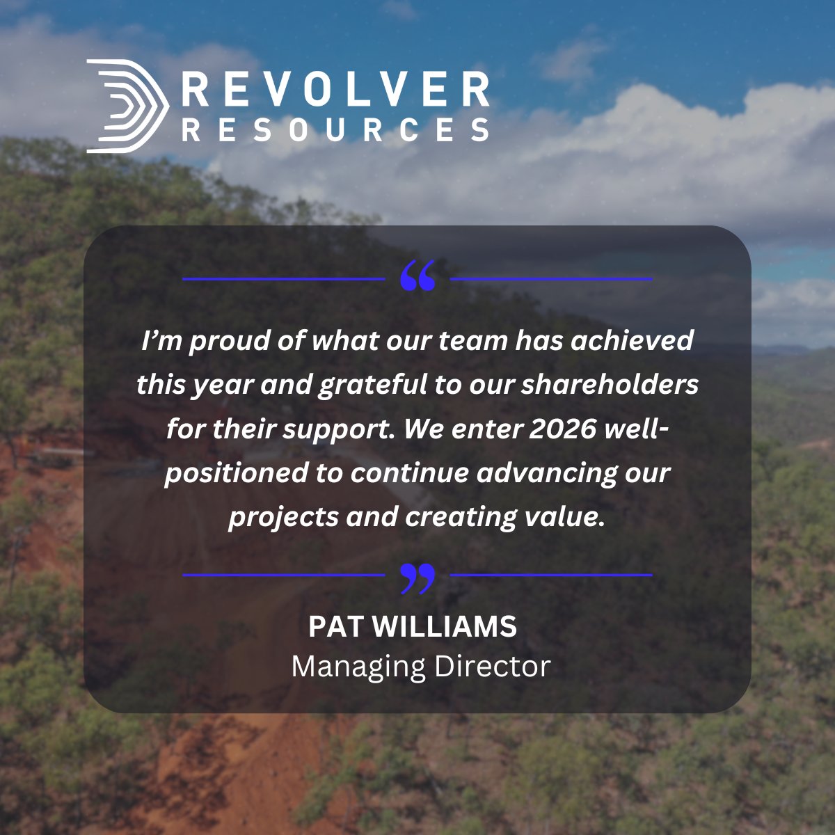 Reflecting on 2025, it has been a big year of progress at Dianne. Key milestones include completing pre-production drilling and site works, satisfying grant requirements and updating the MRE. Thanks to our team, partners and shareholders as we target first copper in 2026.

$RRR