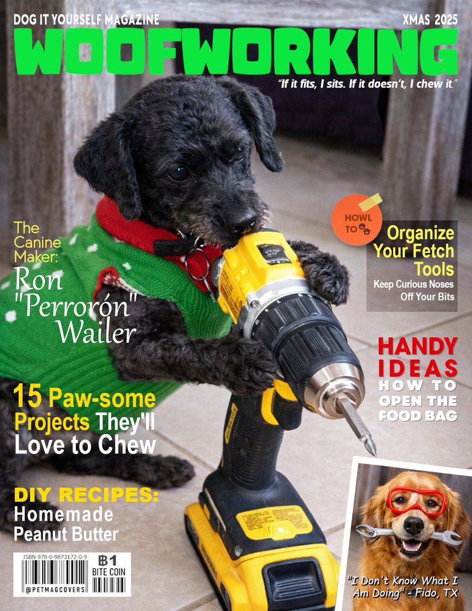 PetMagCovers's tweet image. First issue of WOOFWORKING Magazine featuring Ron "Perrorón" Weiler, featuring 15 Pawsome project that Dogs will love to chew.

#Dogs #Pet #Magazine #Covers