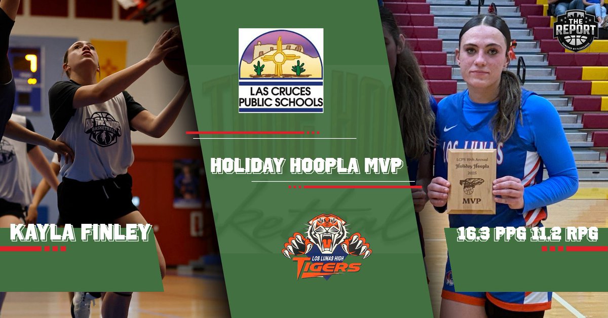 bigtimehoops's tweet photo. Congratulations to Los Lunas Tiger sophomore, Kayla Finley on being named the LCPS Holiday Hoopla MVP this past week. She averaged a double-double for the undefeated Tigers. #nmproduct https://t.co/jNWWVpgBIC