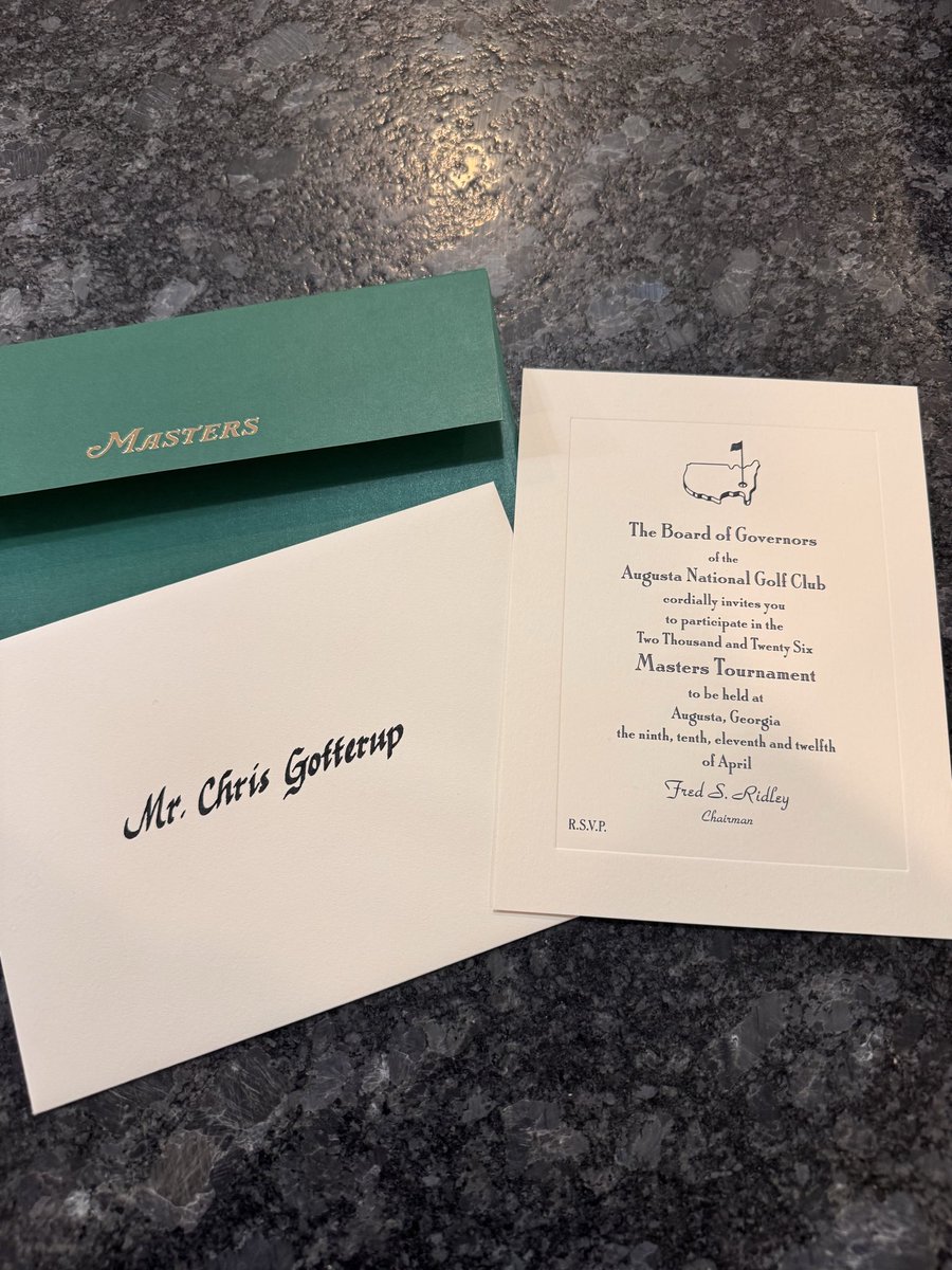 ChrisGotterup's tweet image. Been waiting for this day for a long time. Can’t wait for @TheMasters. Let’s go 🫡
