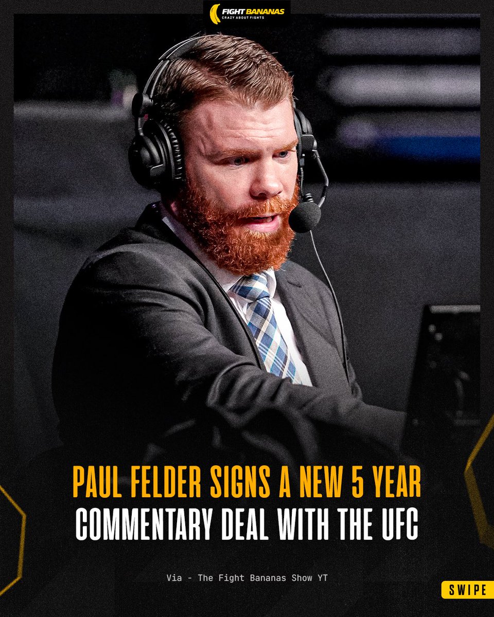 DavidVanAuken's tweet image. @felderpaul signs a new 5 year commentary deal with the UFC 🤝 via @MikeOwensMedia on @FightBananas 

Full Show 👉 youtube.com/live/YZKdEHpLz…