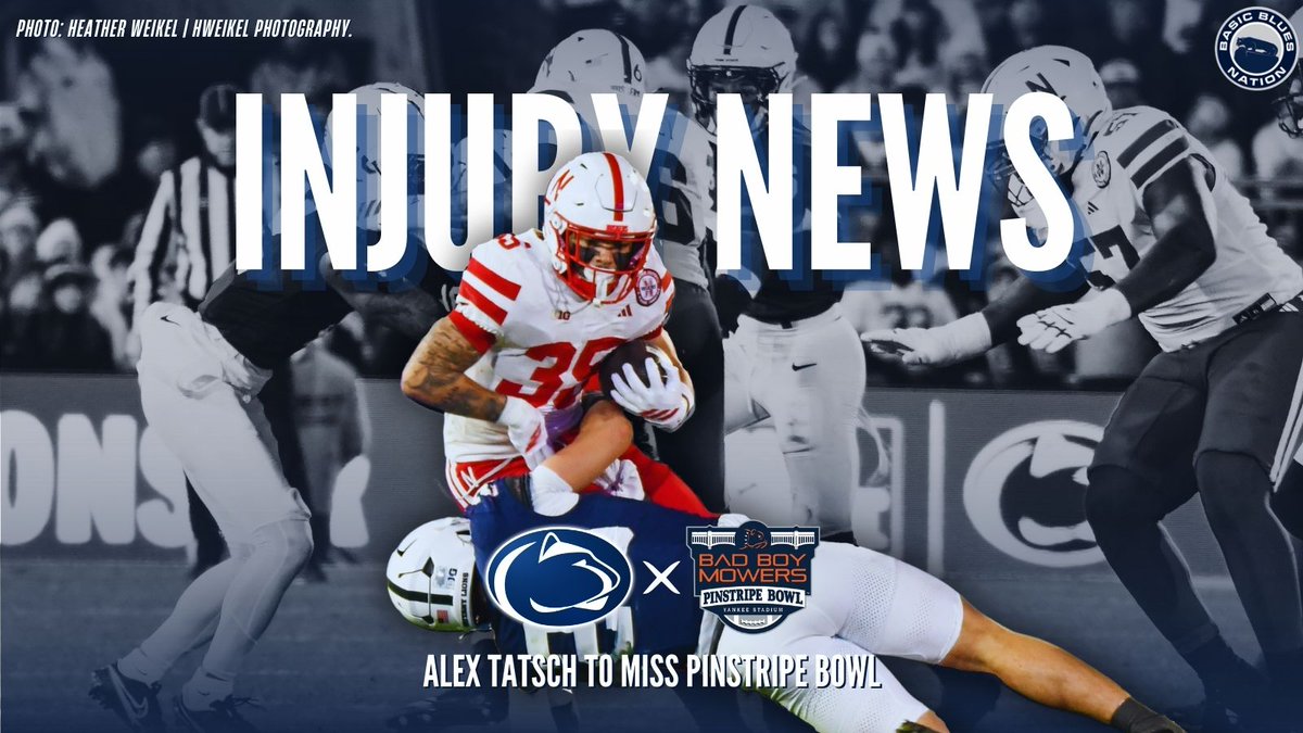 LB Alex Tatsch will miss Saturday’s Pinstripe Bowl vs. Clemson due to an injury. 

The true freshman played an increasingly important role for Penn State during the second half of the season, recording 14 tackles in six games. 

The news was first reported by <a href="/PennStateOn3/">Blue White Illustrated</a> .