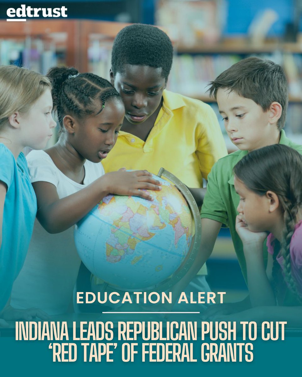 EdTrust's tweet image. Indiana’s request to the U.S. Department of Education to waive restrictions on the money goes beyond Iowa’s, said Nicholas Munyan-Penney, Assistant Director of P12 Policy at The Education Trust. 

Read the full article: edtru.st/4pSaO2Y