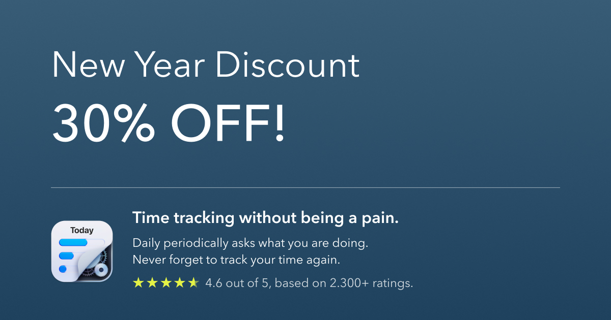 dailytimeapp's tweet photo. New Year Discount 🎆

Get 30% OFF until January 11.

New, existing and returning users are eligible. Redeem in-app or via https://t.co/qYQNzH7SuS.

Happy holidays and a great 2026! https://t.co/8dEVZsSL4y