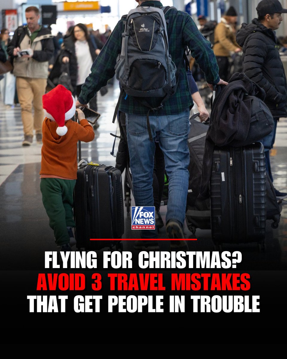 FoxNews's tweet image. FLIGHT FAILS: Millions of Americans are getting ready to fly for the holidays — but a former flight attendant says a few common mistakes could turn your Christmas travel plans into total chaos.

1. DON’T CLOG UP THE OVERHEAD BINS
2. BE PREPARED FOR WEATHER DELAYS
3. DON’T BE RUDE…