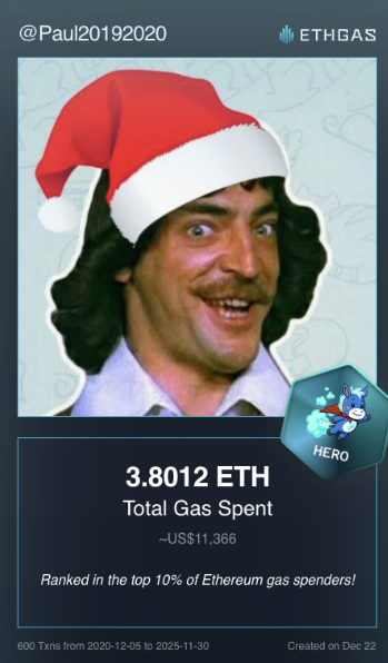 Paul20192020's tweet photo. Discovered my Gas ID via ETHGas - turning my gas spend into rewards 🫘

As a Hero Jack, I've spent 3.8012 ETH on gas but earned 2500 Beans back.

Get your Gas ID and Beans here: https://t.co/IekMPFGa1d https://t.co/JSQQiaDNaO
