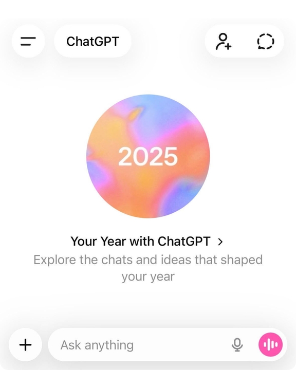ChatGPT 2025 recap card