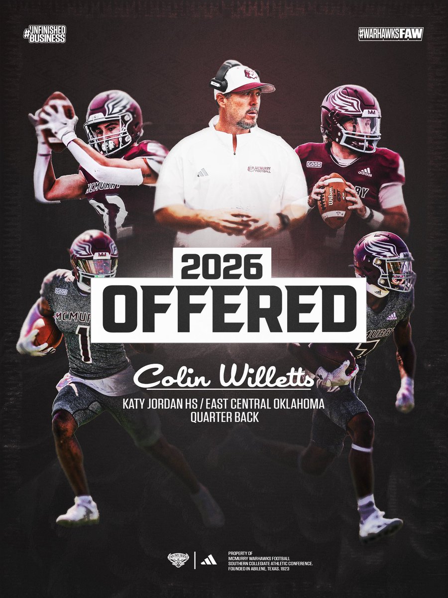 Blessed to receive an offer from McMurry University!! <a href="/CoachNealMcM/">JORDAN NEAL</a>