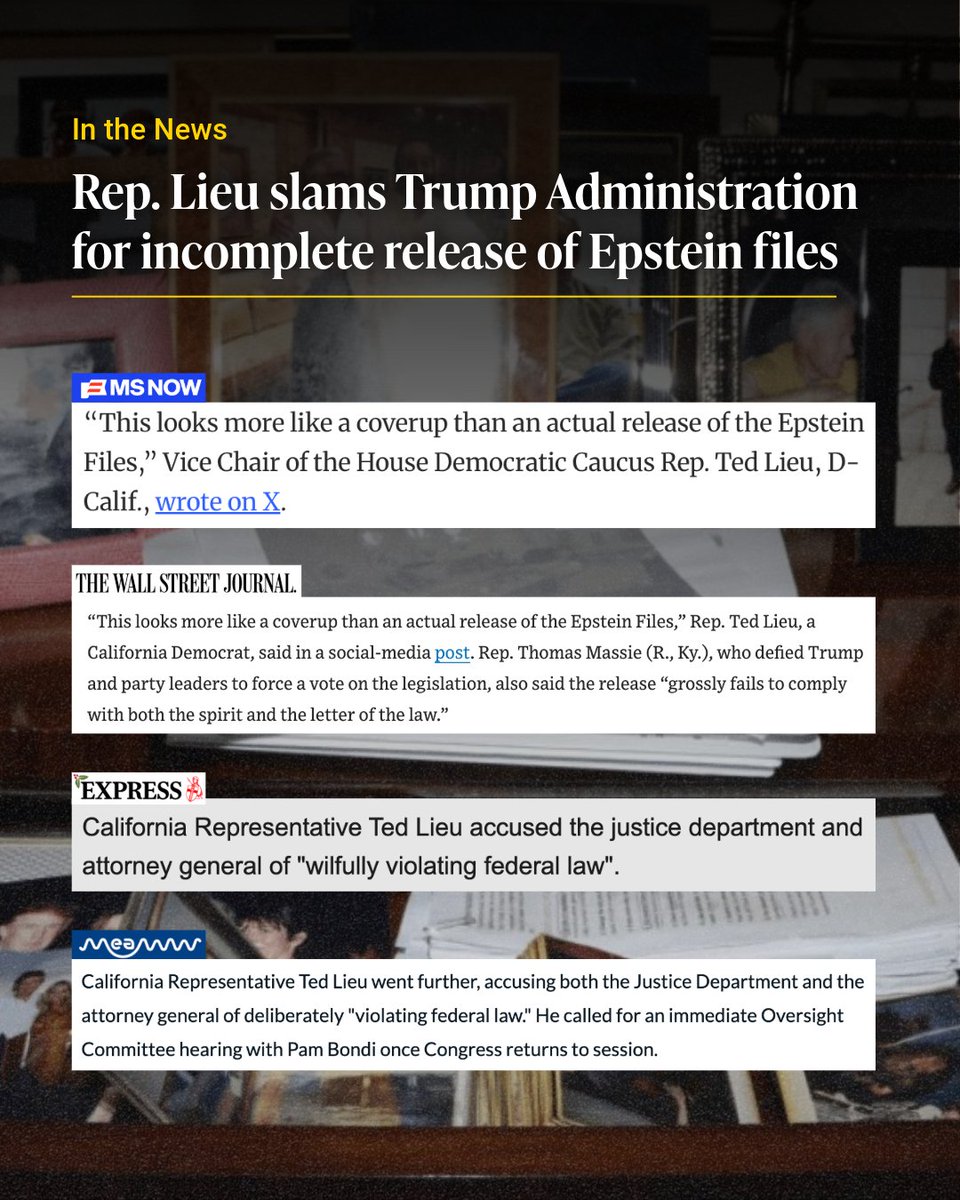 House Judiciary Republicans must call AG Bondi for a hearing when Congress is back in session.

The Department of Justice will be held accountable.