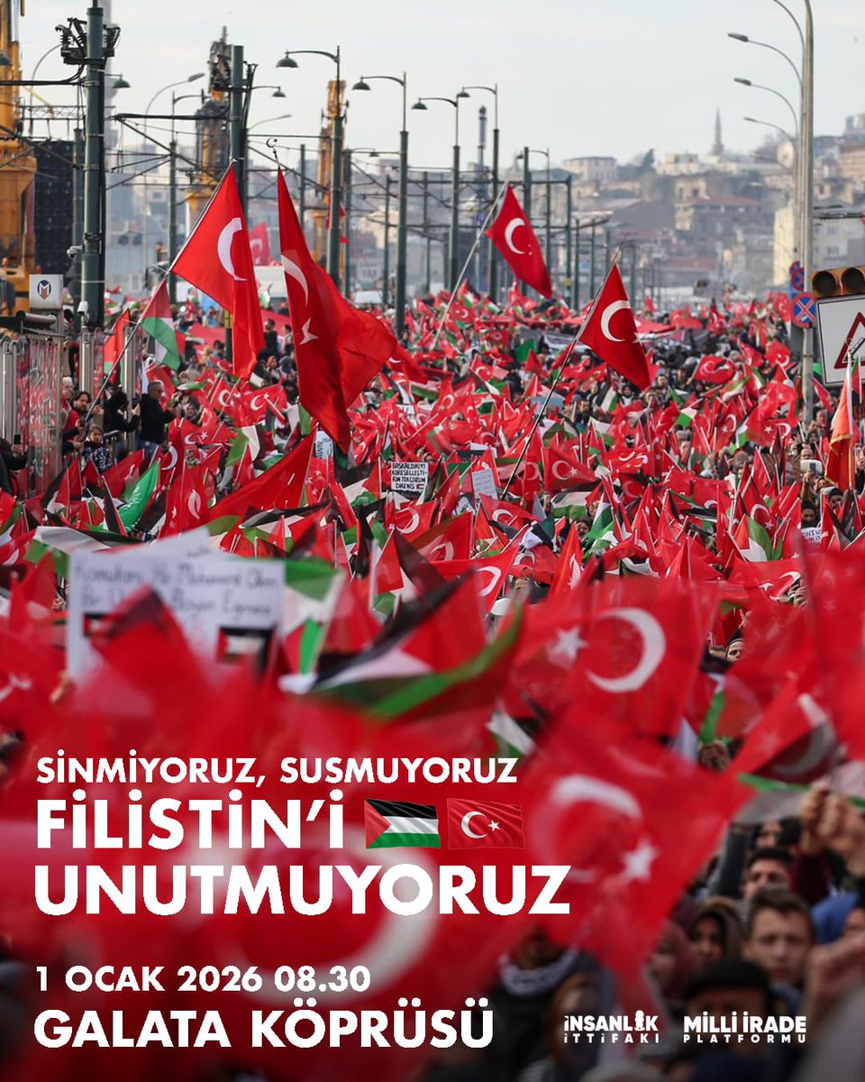 Vicdan için, 
Merhamet için, Adalet için; 
İnsanlığın ölmediğini hatırlamak/ hatırlatmak ve haykırmak için 
yılın ilk sabahı Galata'dayız.. 

#1OcaktaGalatada