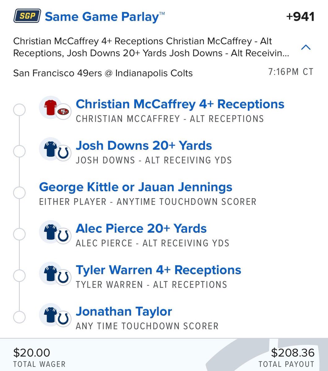 thepropdealer's tweet image. 🏈📈 +940 Monday Night Football SGP

Hit the link below to add this to your betslip instantly.

Tail Here 🔗 tpd.bet/MondayNight12-…

I might be biased but this looks GREAT for +1000 odds...